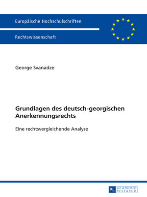 cover image of Grundlagen des deutsch-georgischen Anerkennungsrechts